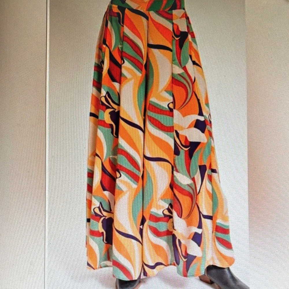 EASEL -Meribelle PRINTED DESIGN -ELASTIC WAISTED IWide Leg Pants